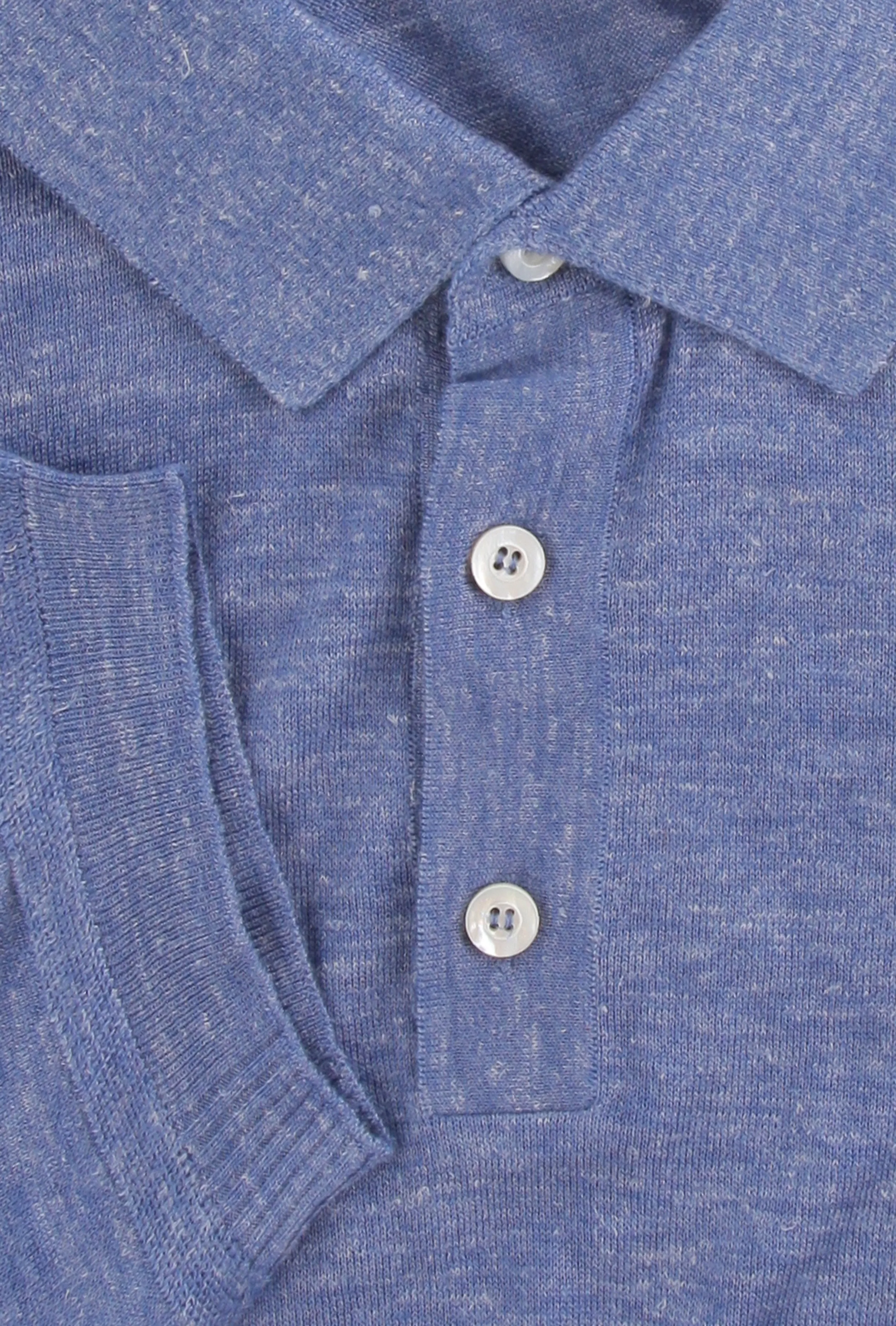 Fiori Di Lusso Blue 1/4 Button Polo Sweater