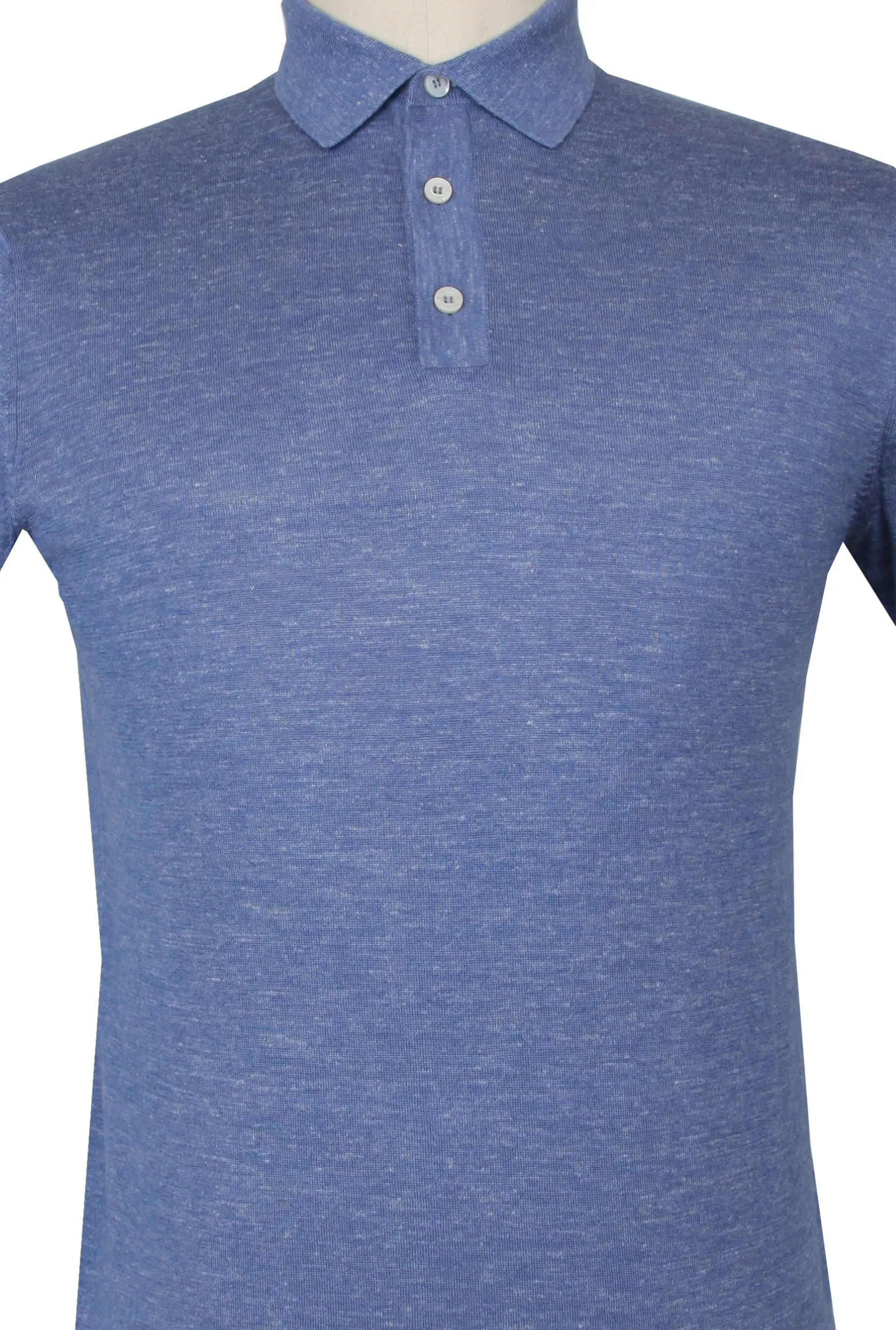 Fiori Di Lusso Blue 1/4 Button Polo Sweater