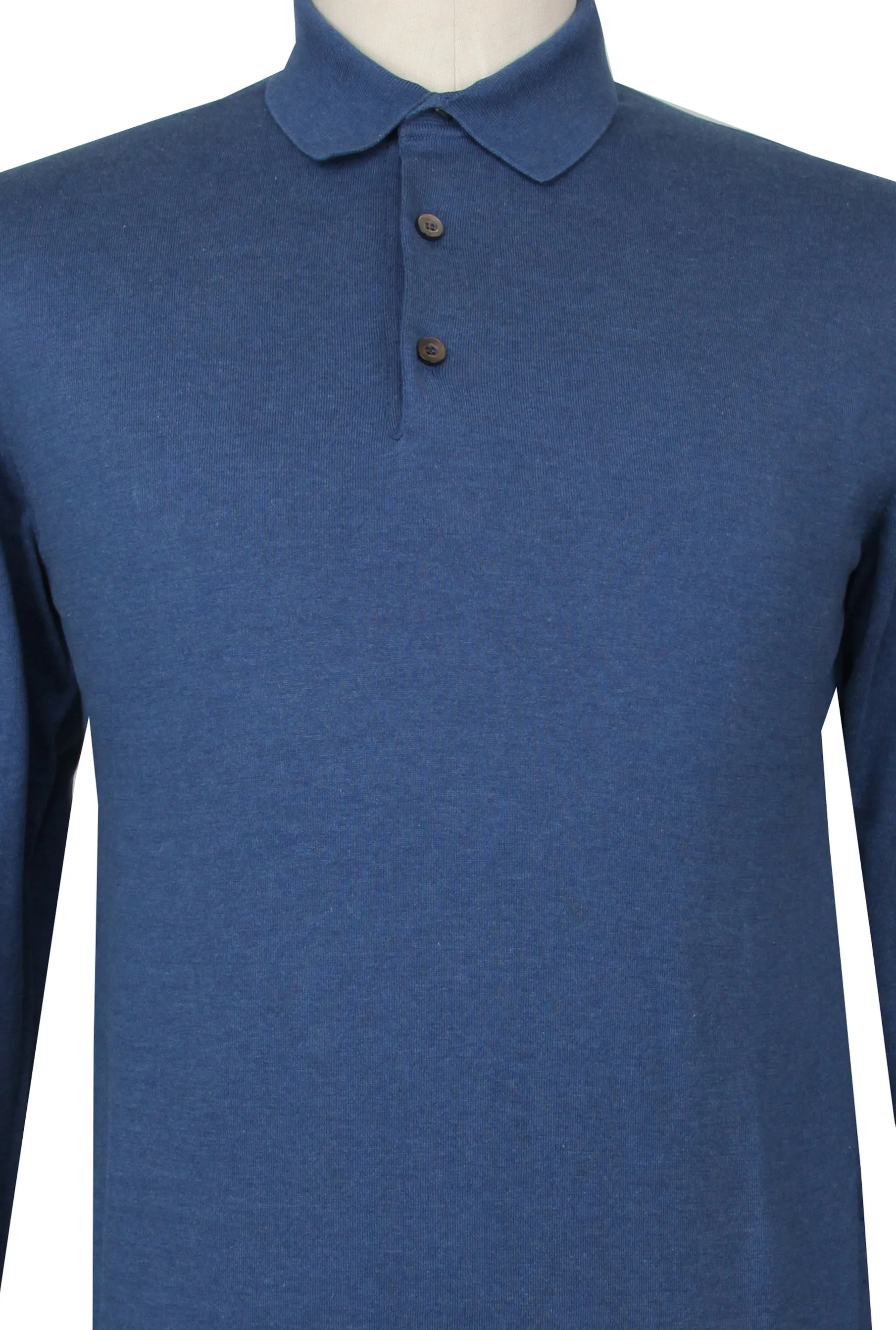 Fiori Di Lusso Blue 1/4 Button Polo Sweater