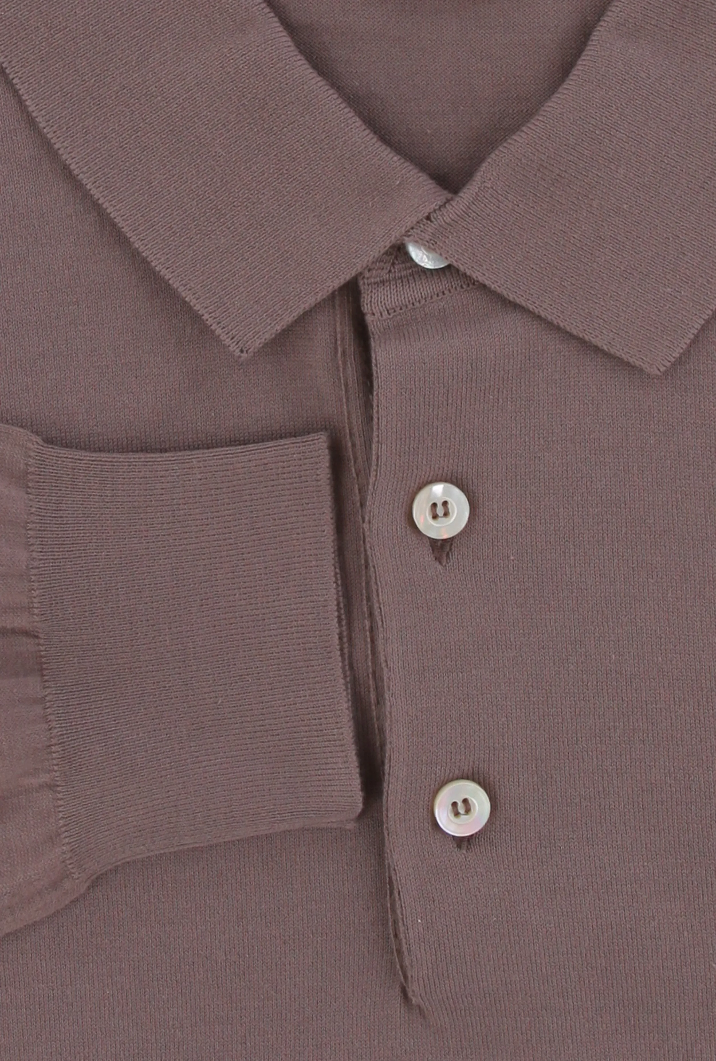 Fiori Di Lusso Brown 1/4 Button Polo Sweater