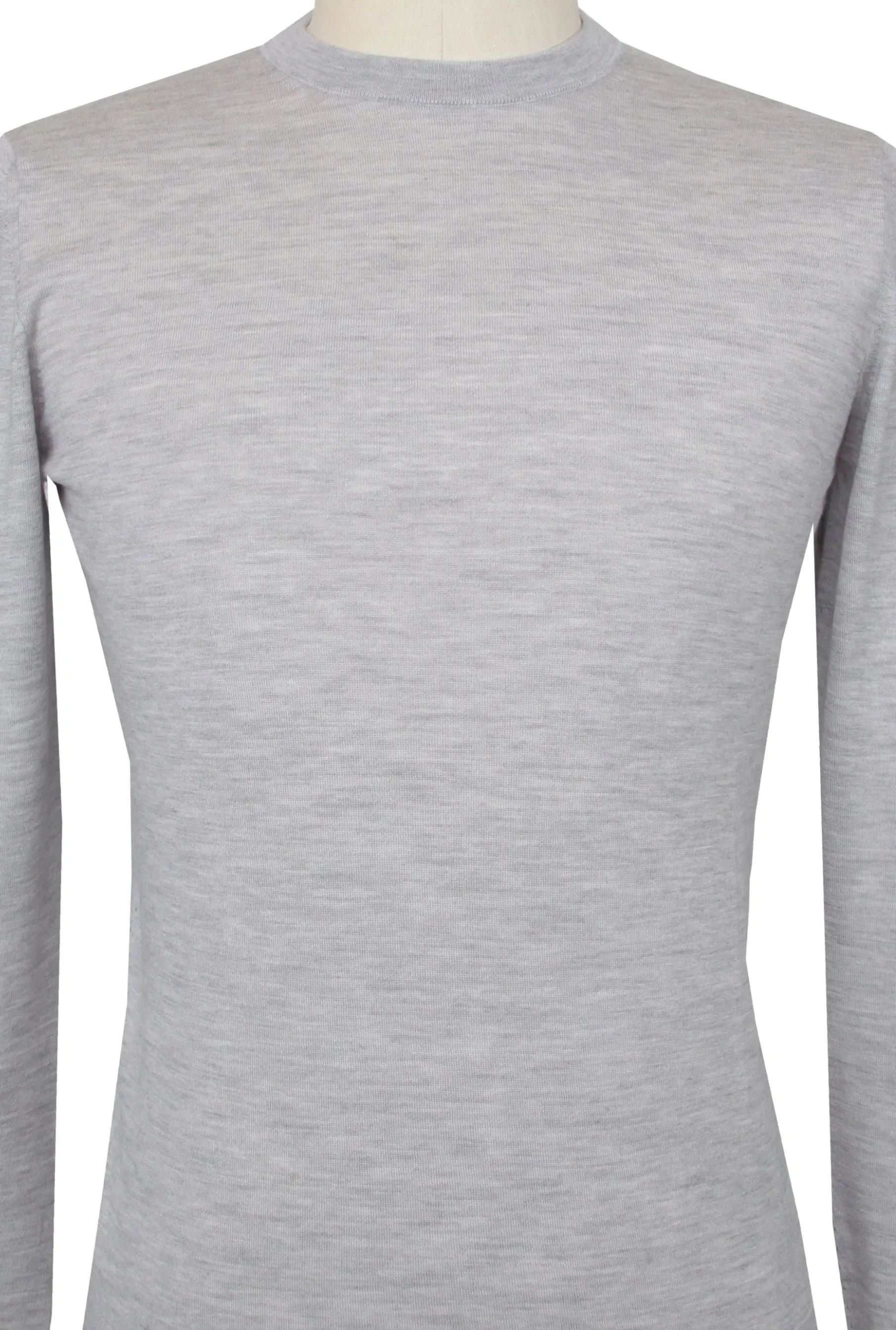 Fiori Di Lusso Light Gray Crewneck Sweater