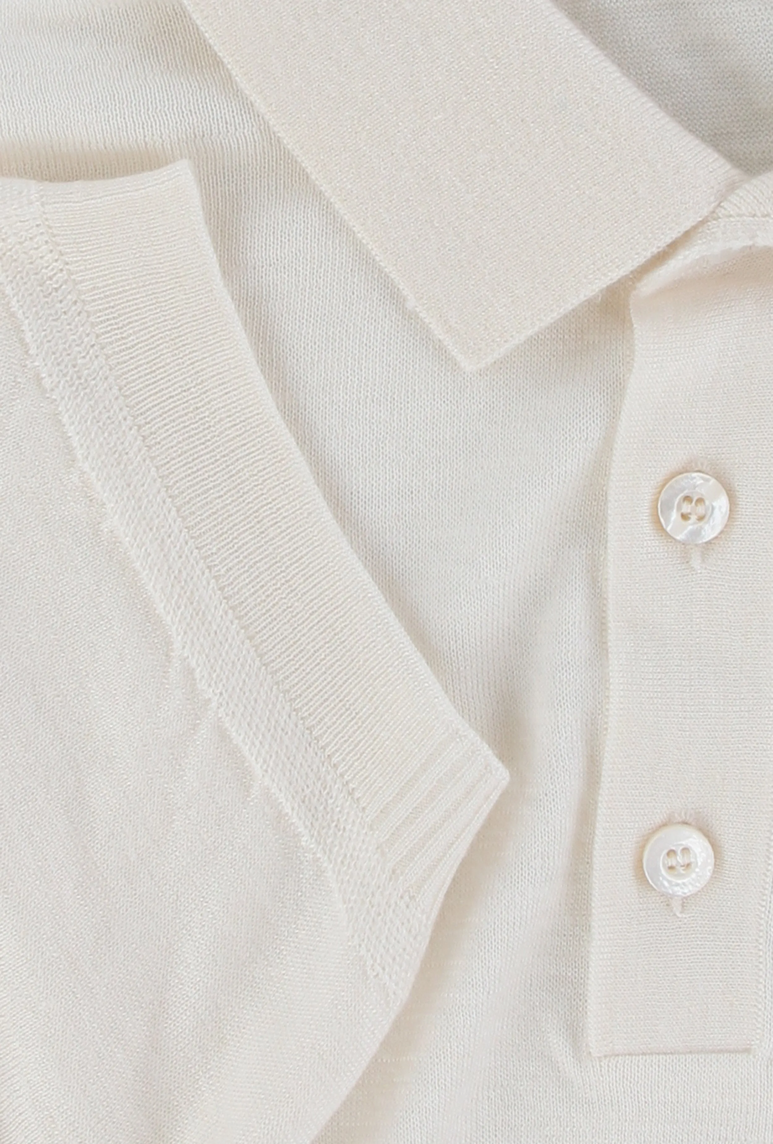 Fiori Di Lusso Off White 1/4 Button Polo Sweater
