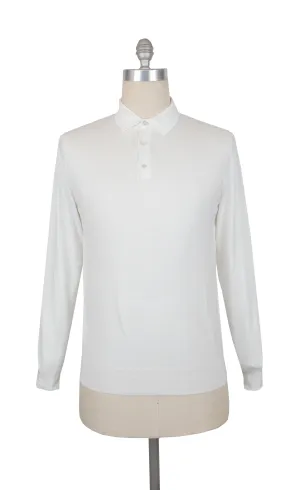 Fiori Di Lusso White 1/4 Button Polo Sweater