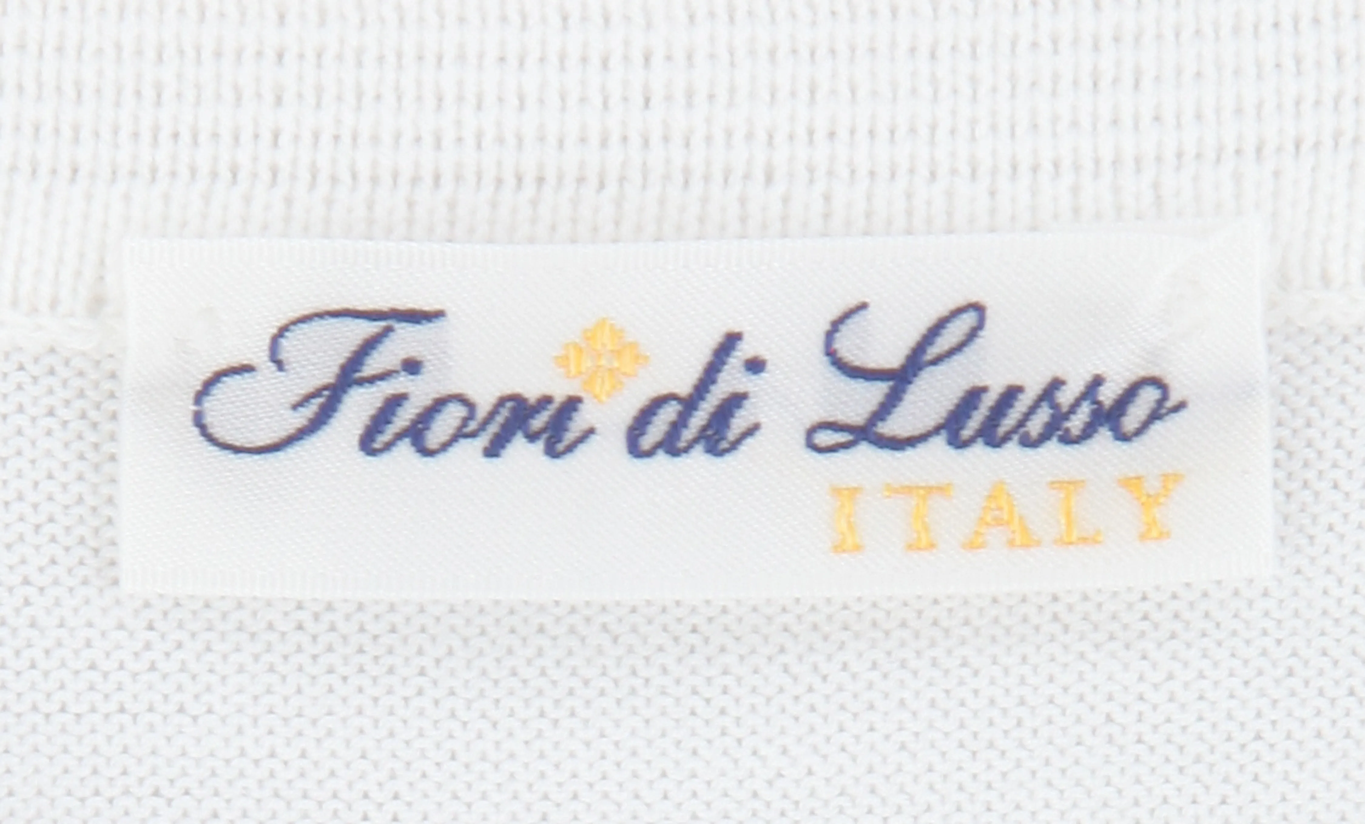 Fiori Di Lusso White 1/4 Button Polo Sweater