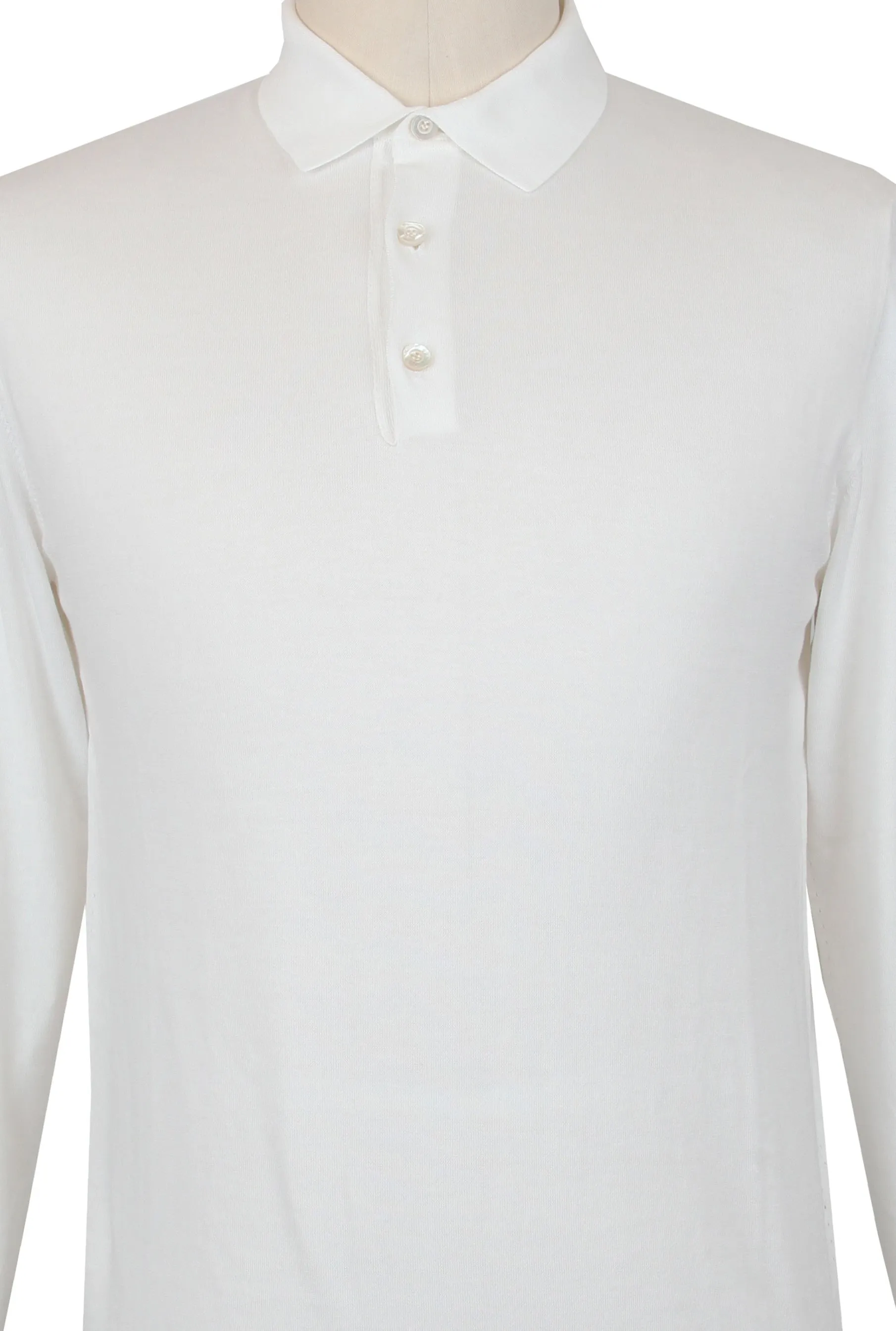 Fiori Di Lusso White 1/4 Button Polo Sweater