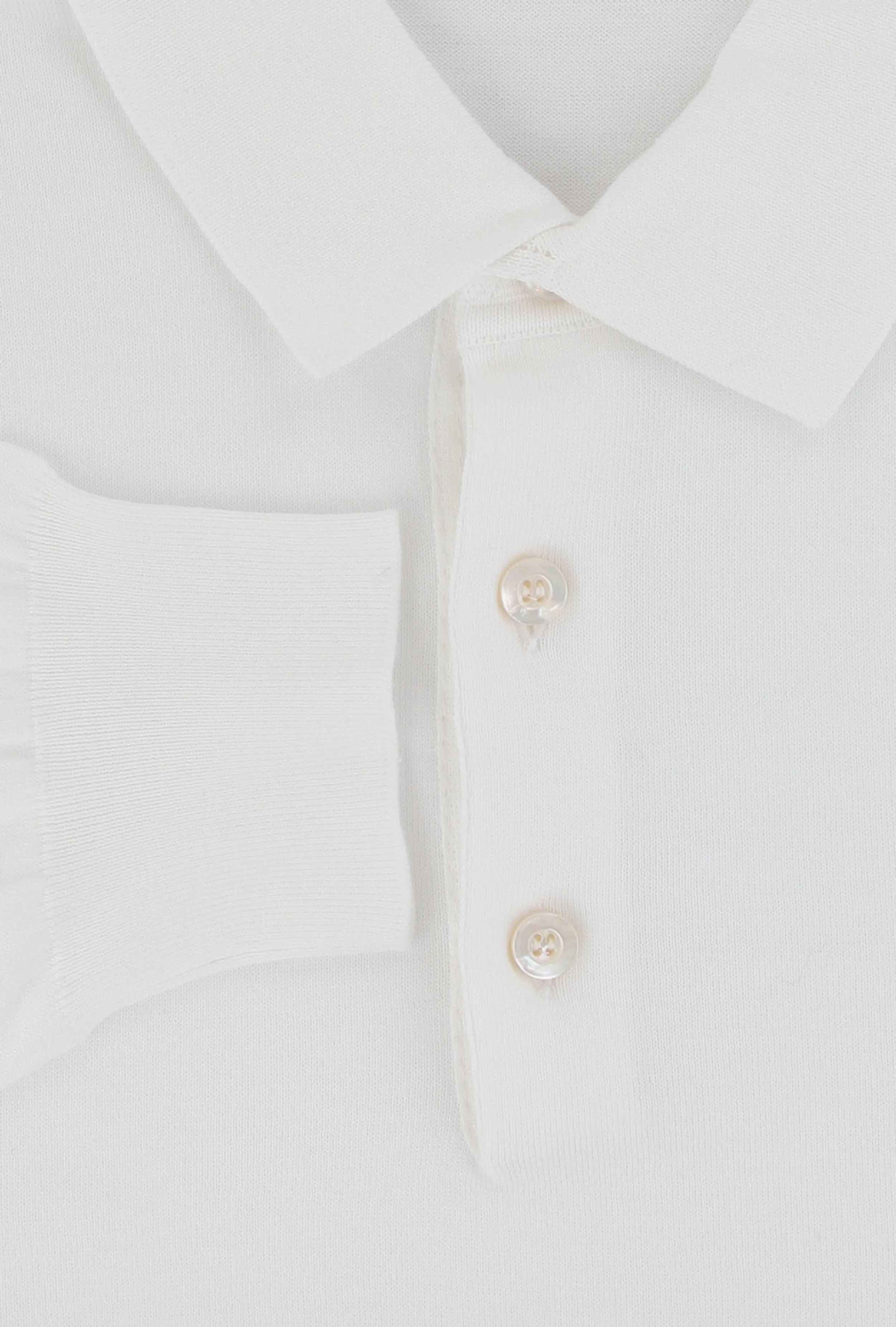 Fiori Di Lusso White 1/4 Button Polo Sweater