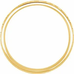 Flat Edge Band with Hammer Finish & Milgrain 51541 - 4 mm - 5 mm