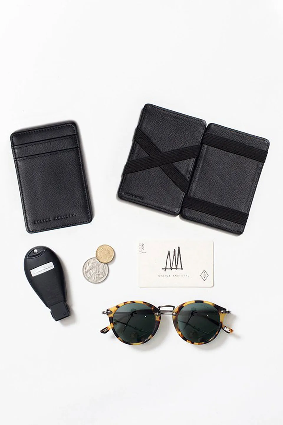 Flip Two Sided Black Wallet Cardholder