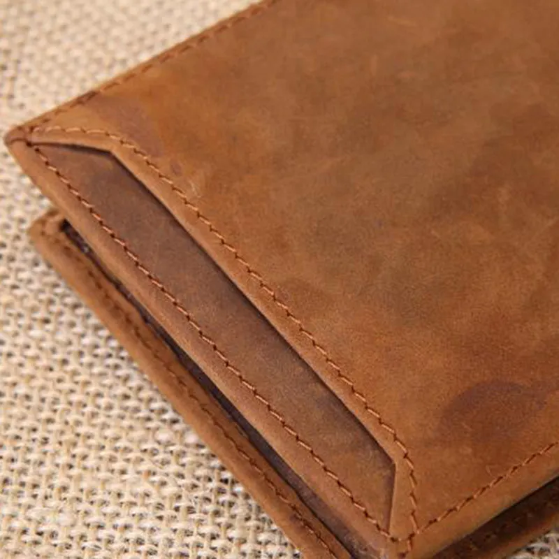 Full Grain Leather Wallet Leather Bifold Wallet Handmade Short Wallet For Mens