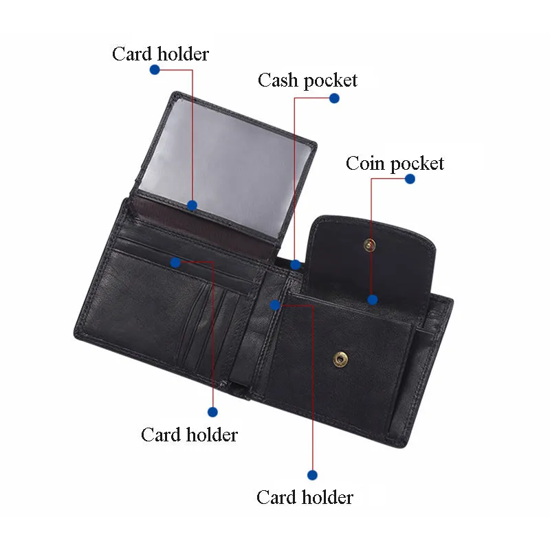 Full Grain Leather Wallet Leather Short Bifold Wallet Handmade Mens Leather Wallet
