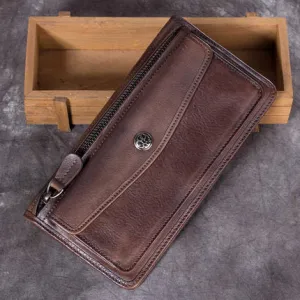 Full Grain Leather Wallet, Vintage Women Wallet, Card Holder, Wallethub Long Wallet