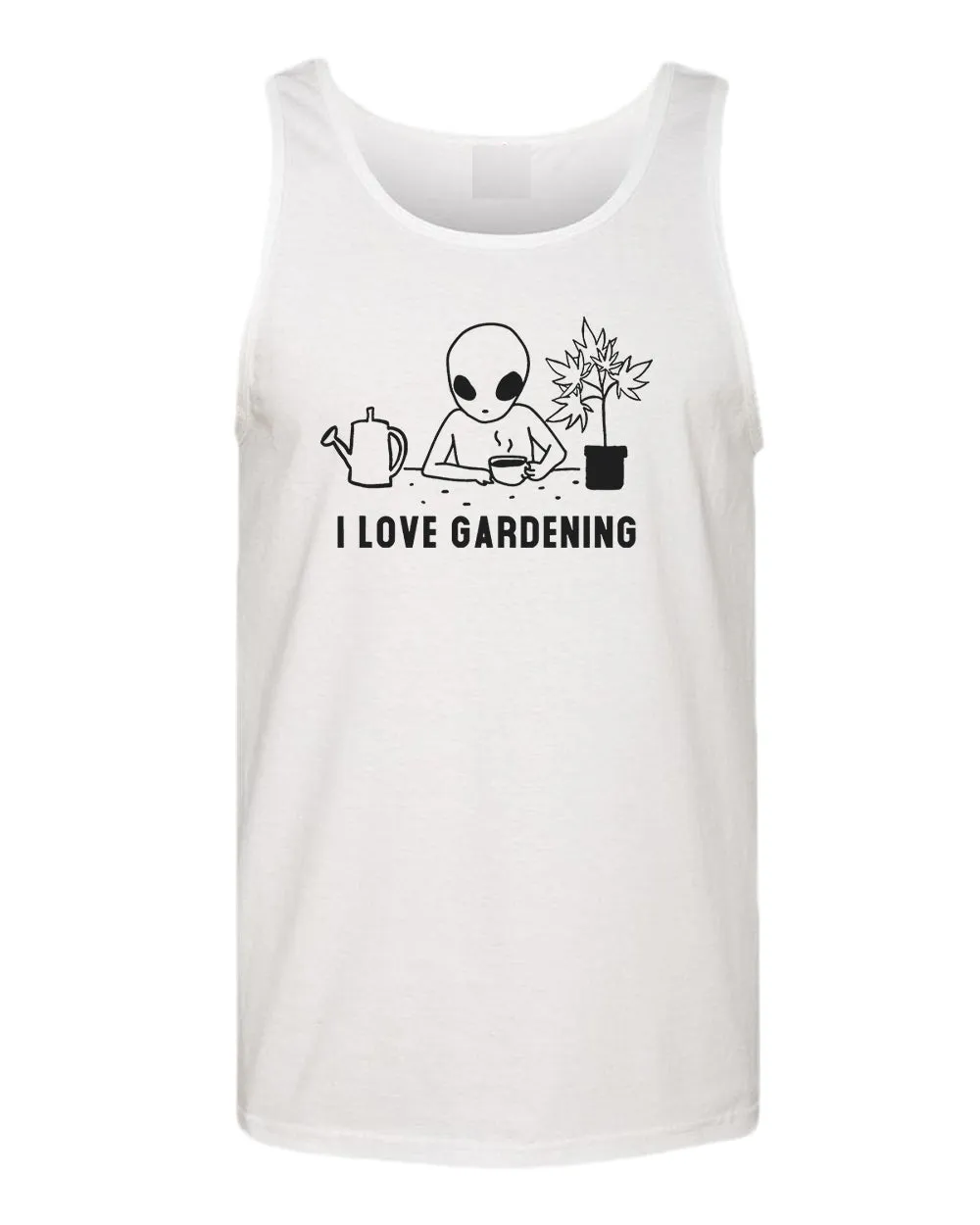 Funny alien garden tank top