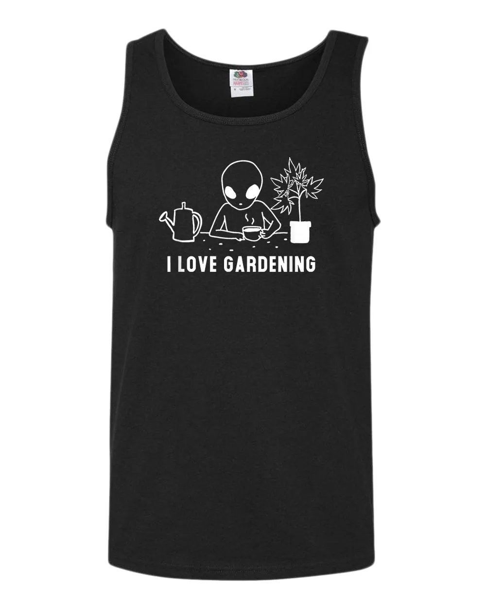 Funny alien garden tank top