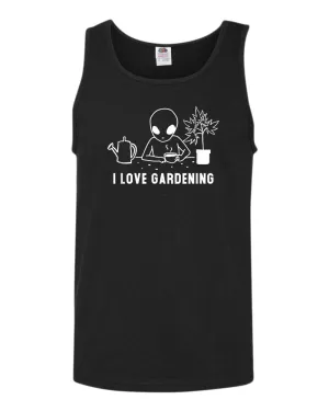 Funny alien garden tank top