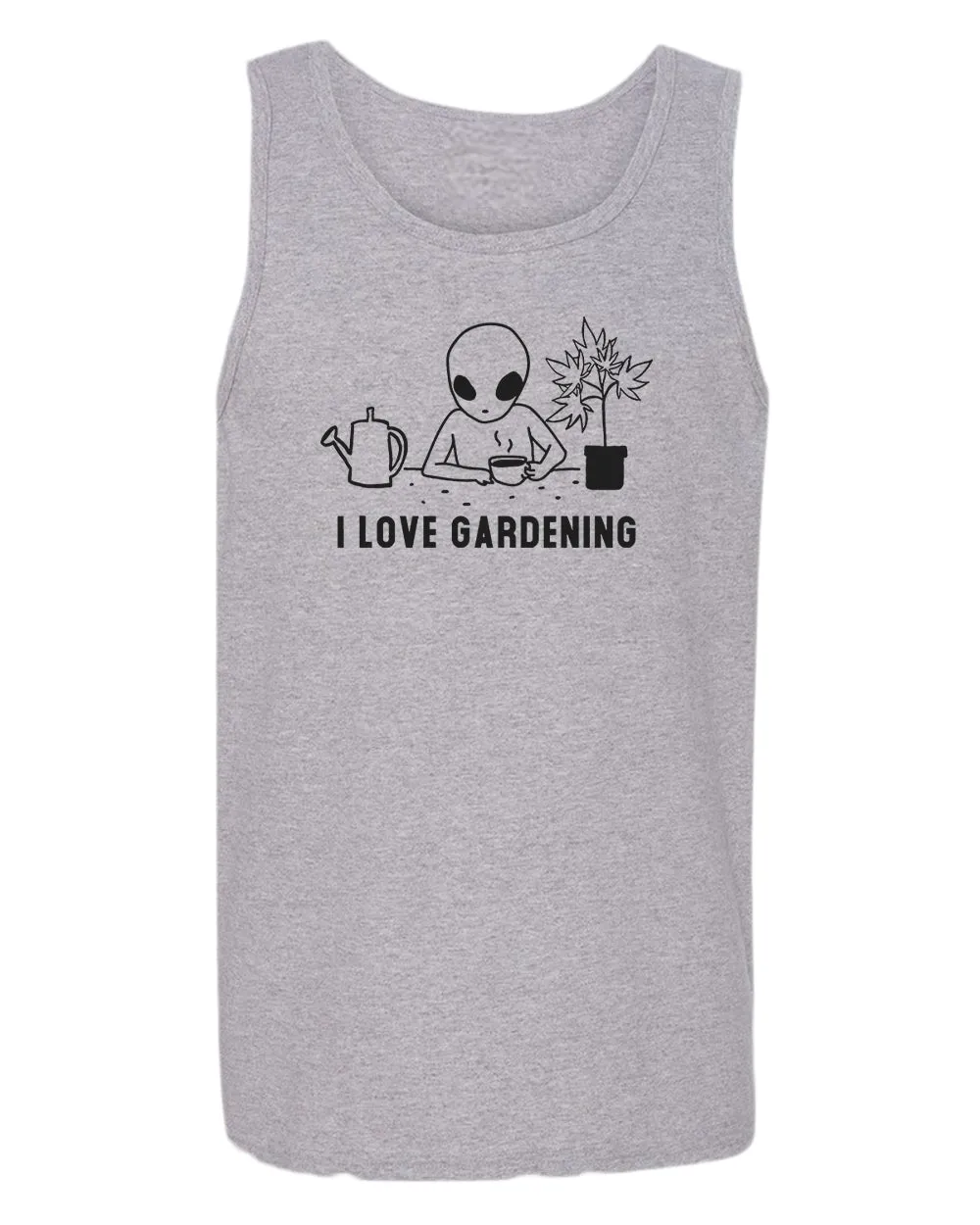 Funny alien garden tank top