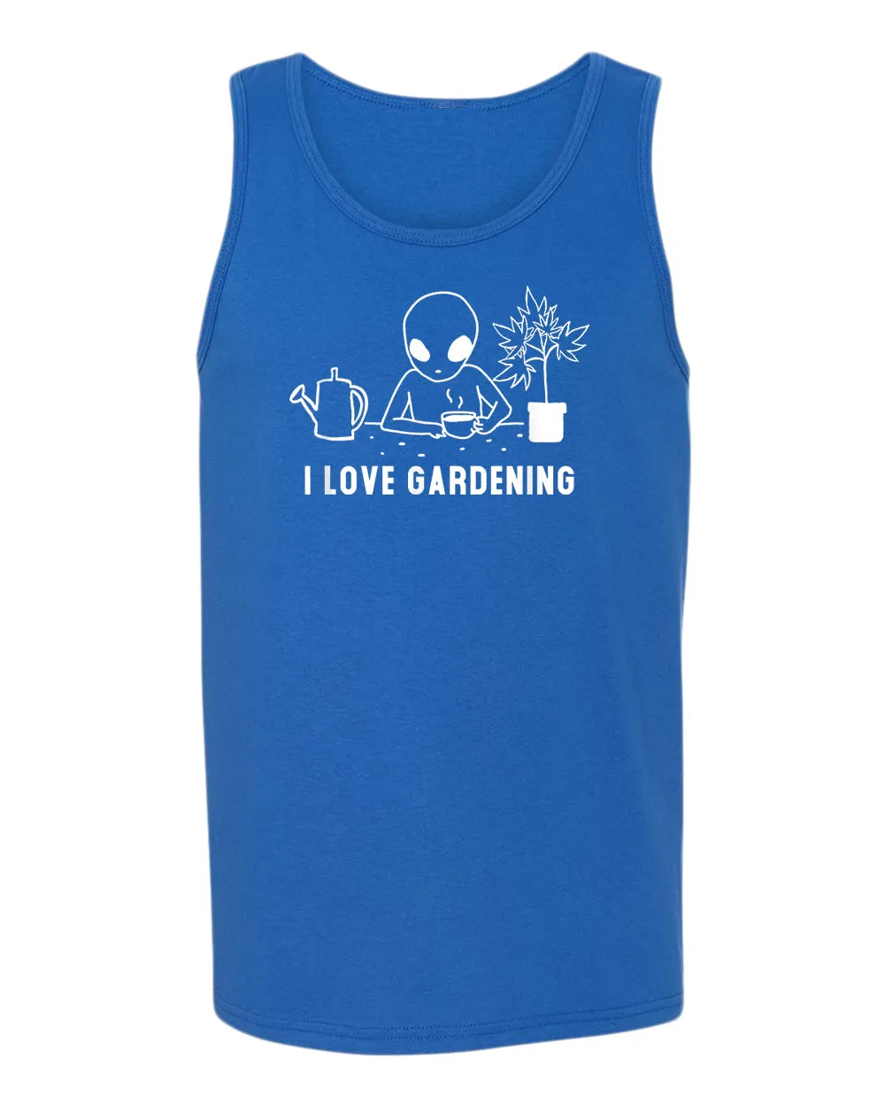 Funny alien garden tank top
