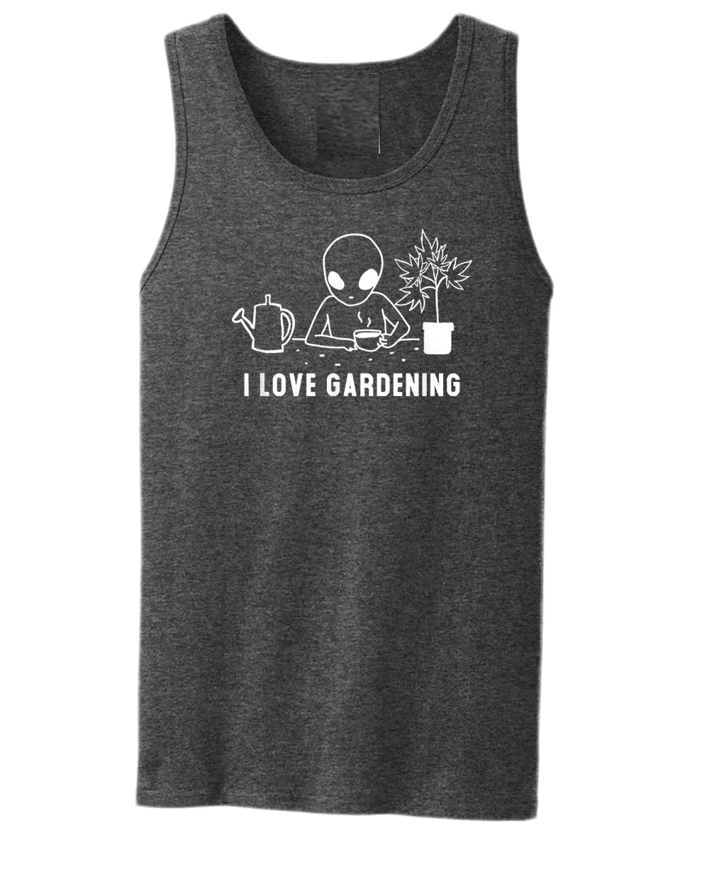 Funny alien garden tank top