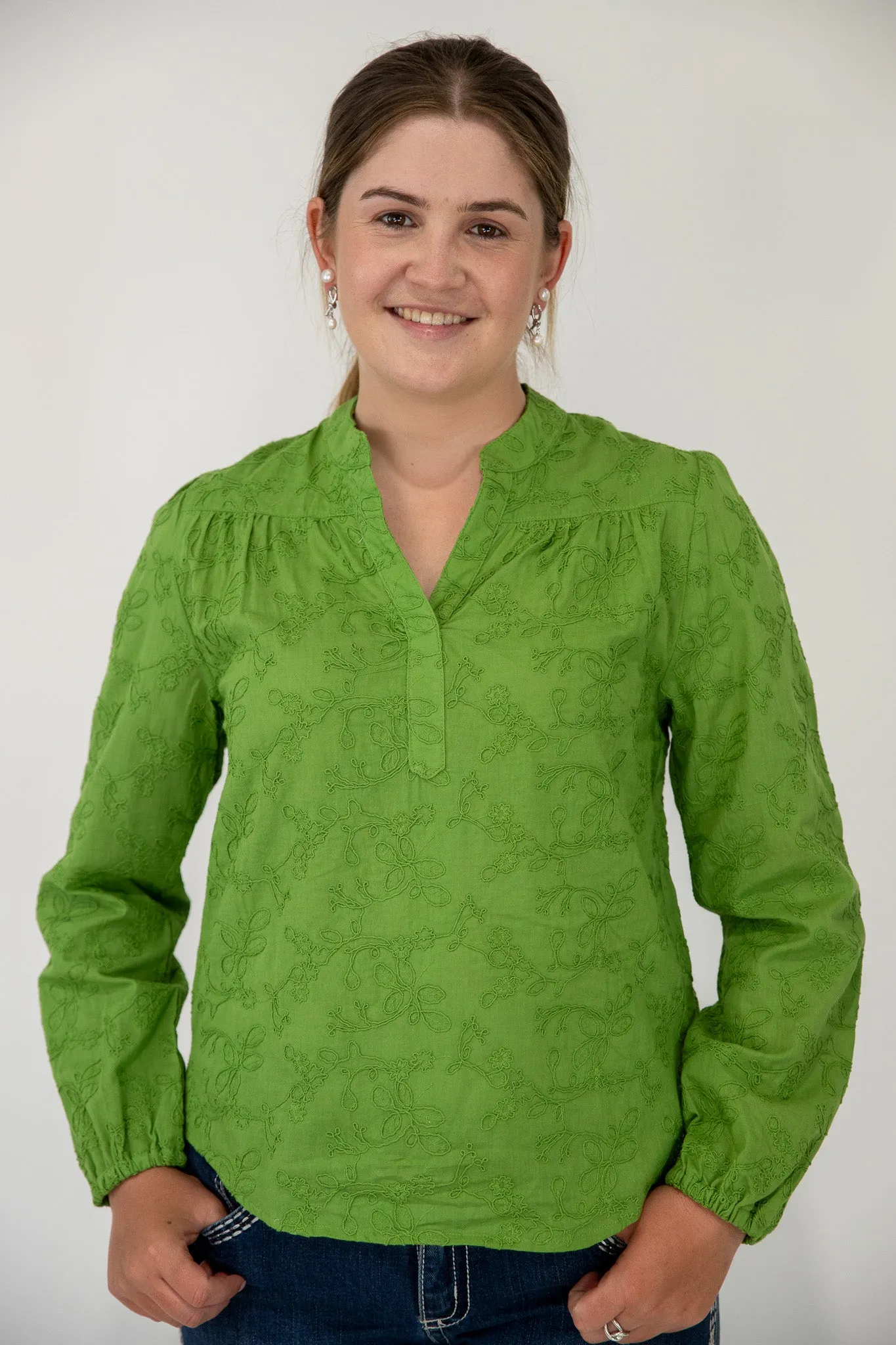 Gabby - Long Sleeve Cotton Blouse