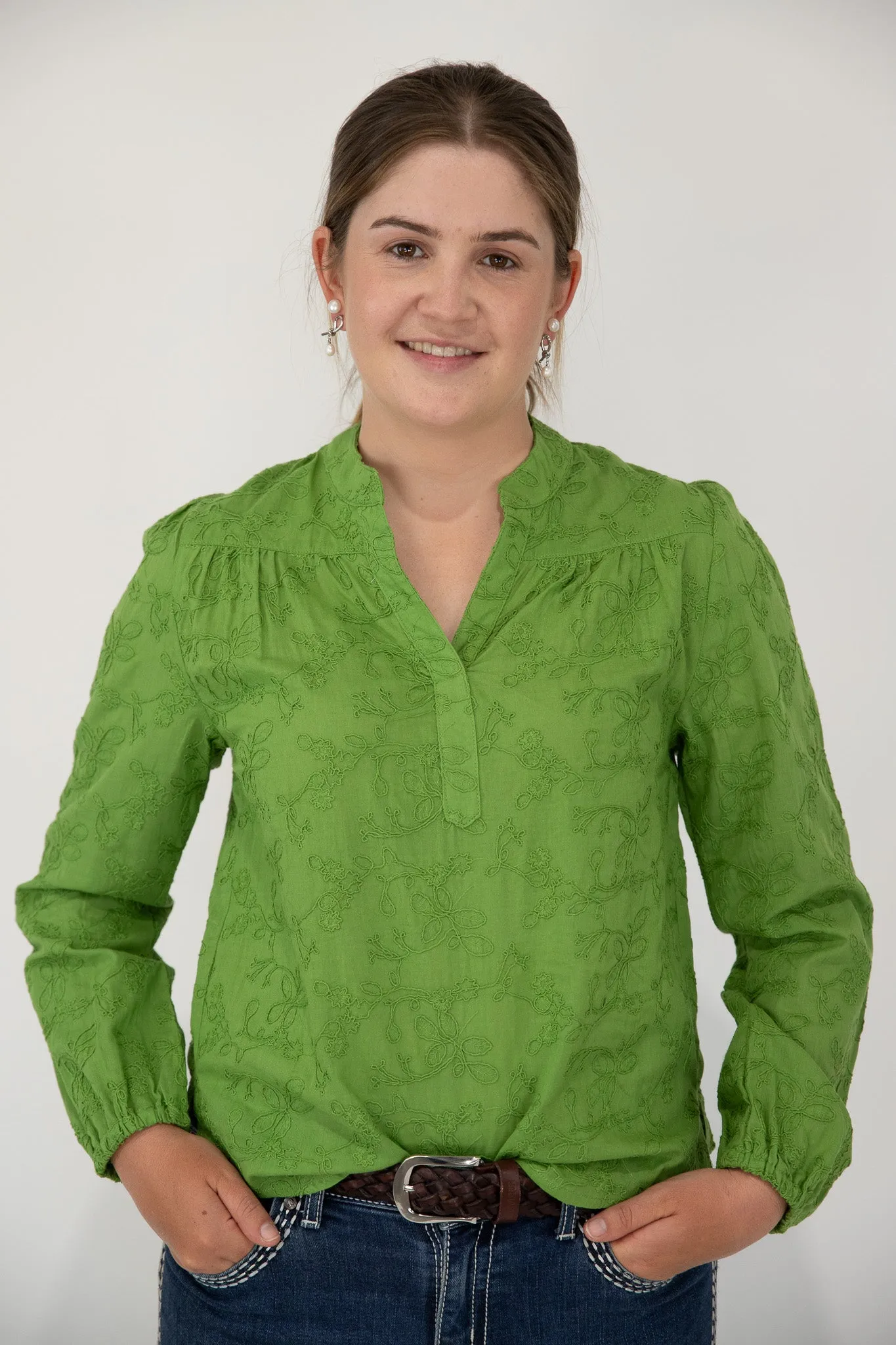 Gabby - Long Sleeve Cotton Blouse