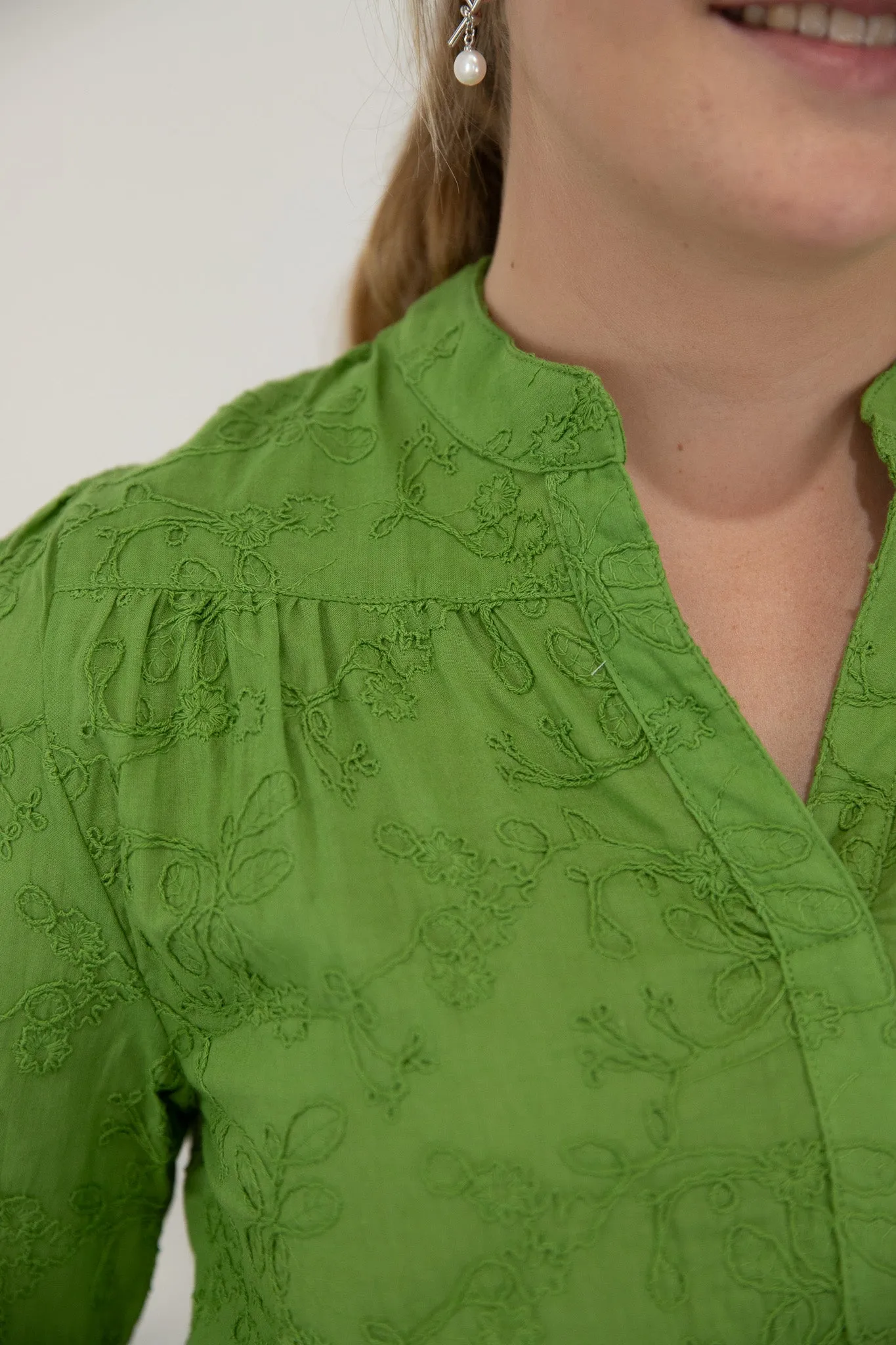 Gabby - Long Sleeve Cotton Blouse