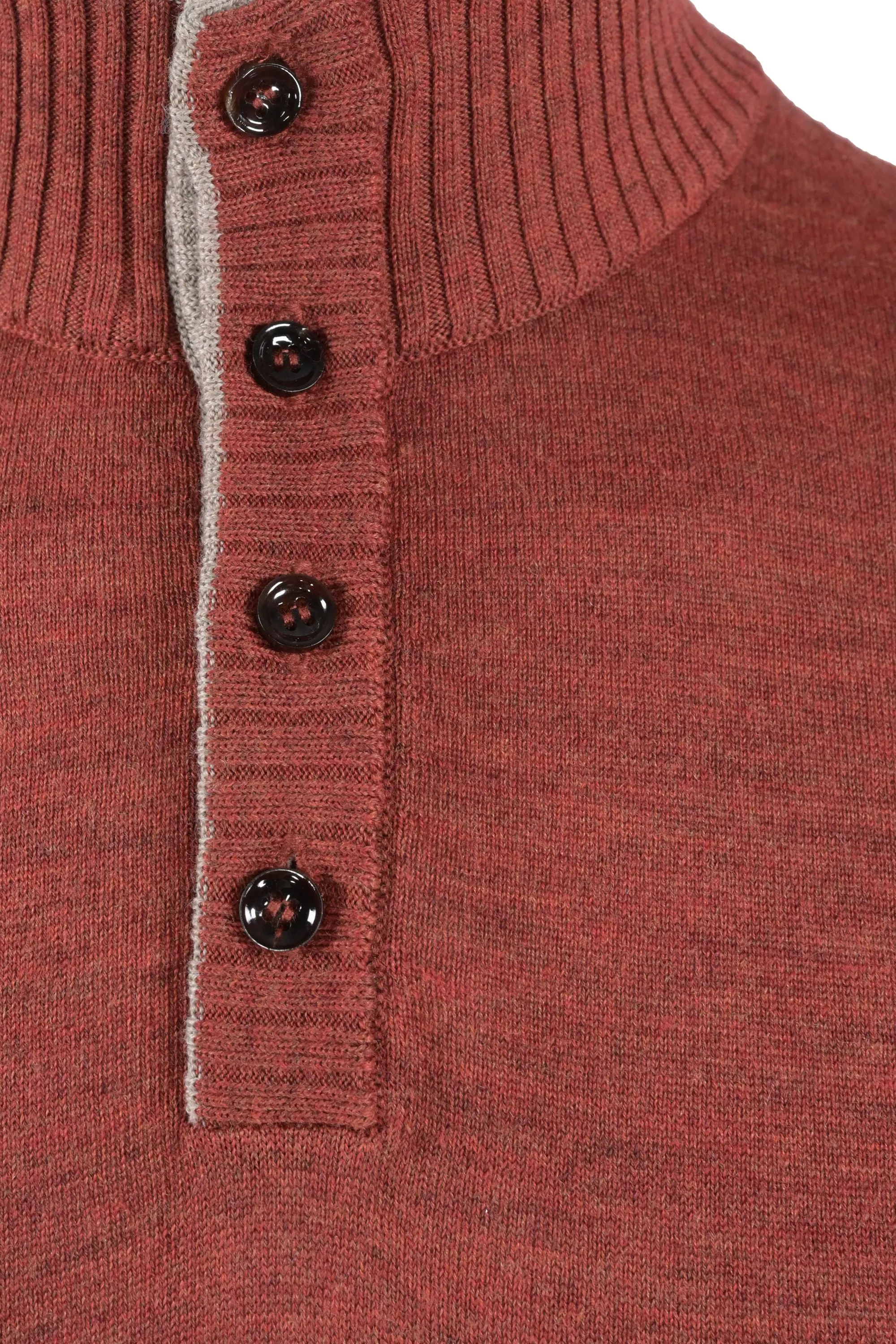 Garnet Quarter Button Sweater - Burnt Orange