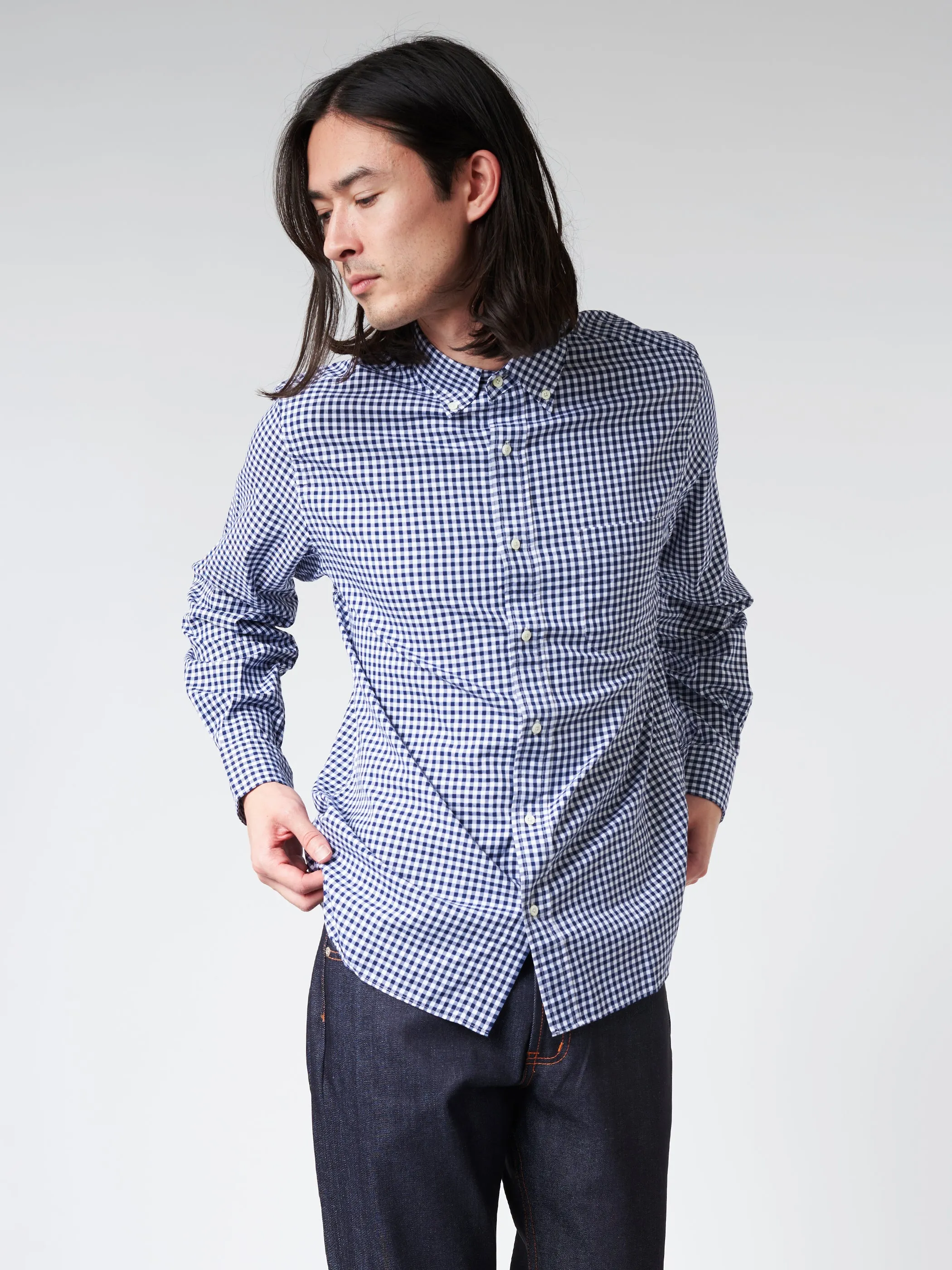 Gingham Check Button Down Shirt