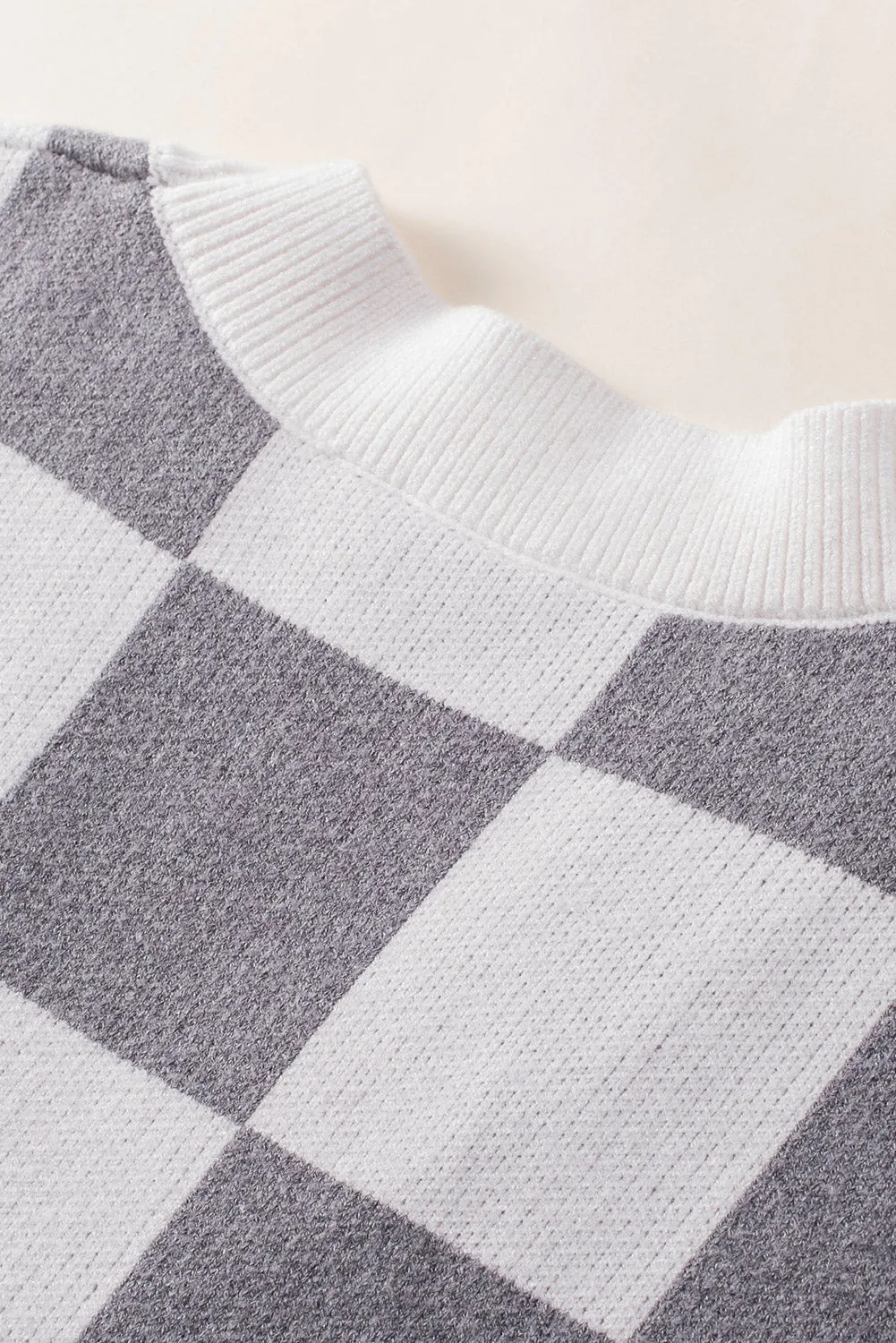 Gray Colorblock Plaid Button Up Cardigan