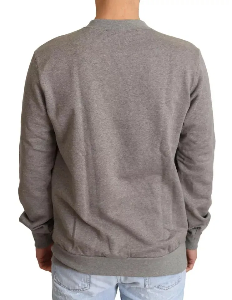 Gray Crown King Cotton Pullover Sweater