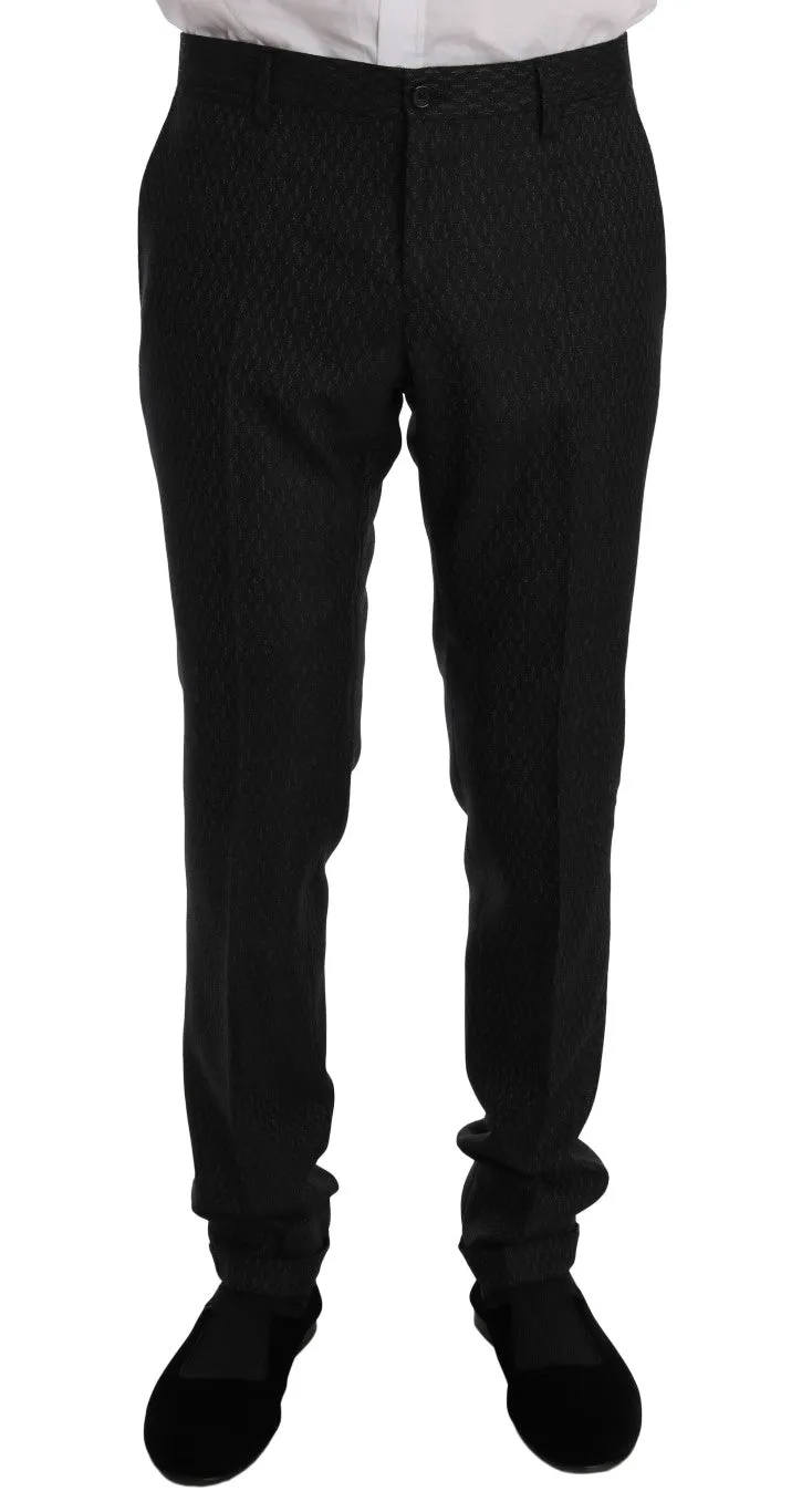 Gray Double Breasted Slim Fit  Suit