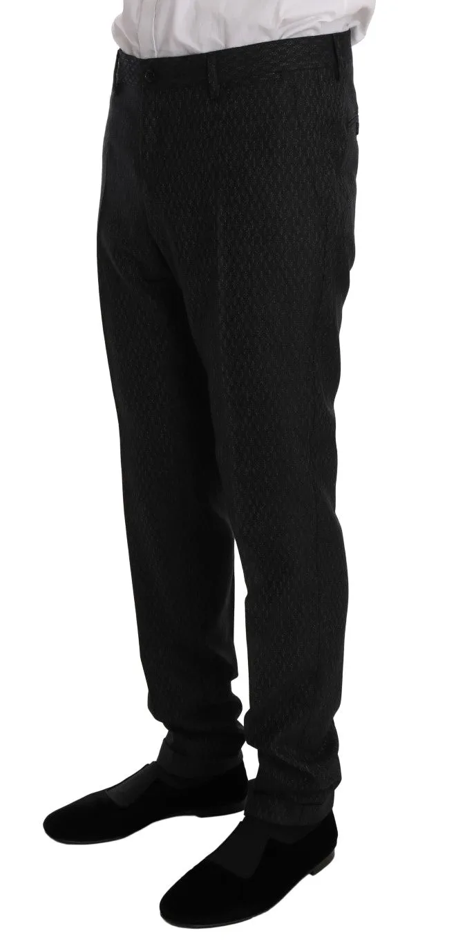 Gray Double Breasted Slim Fit  Suit