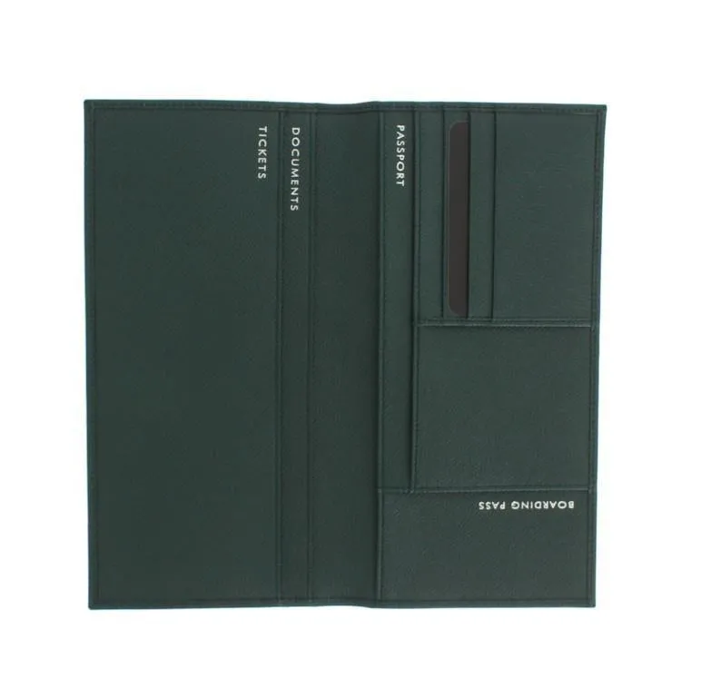 Green Dauphine Leather Bifold Document Holder