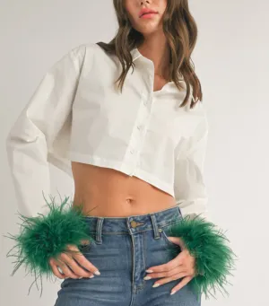 Green feather top