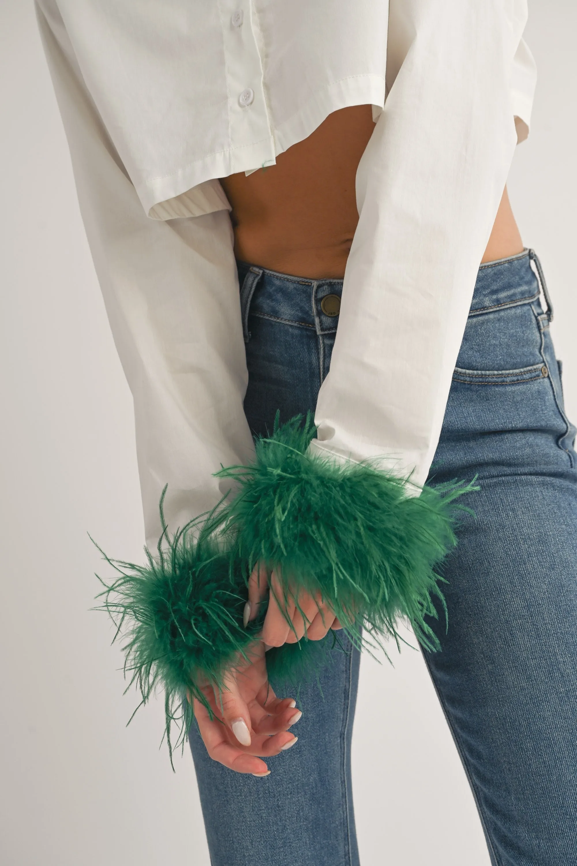 Green feather top