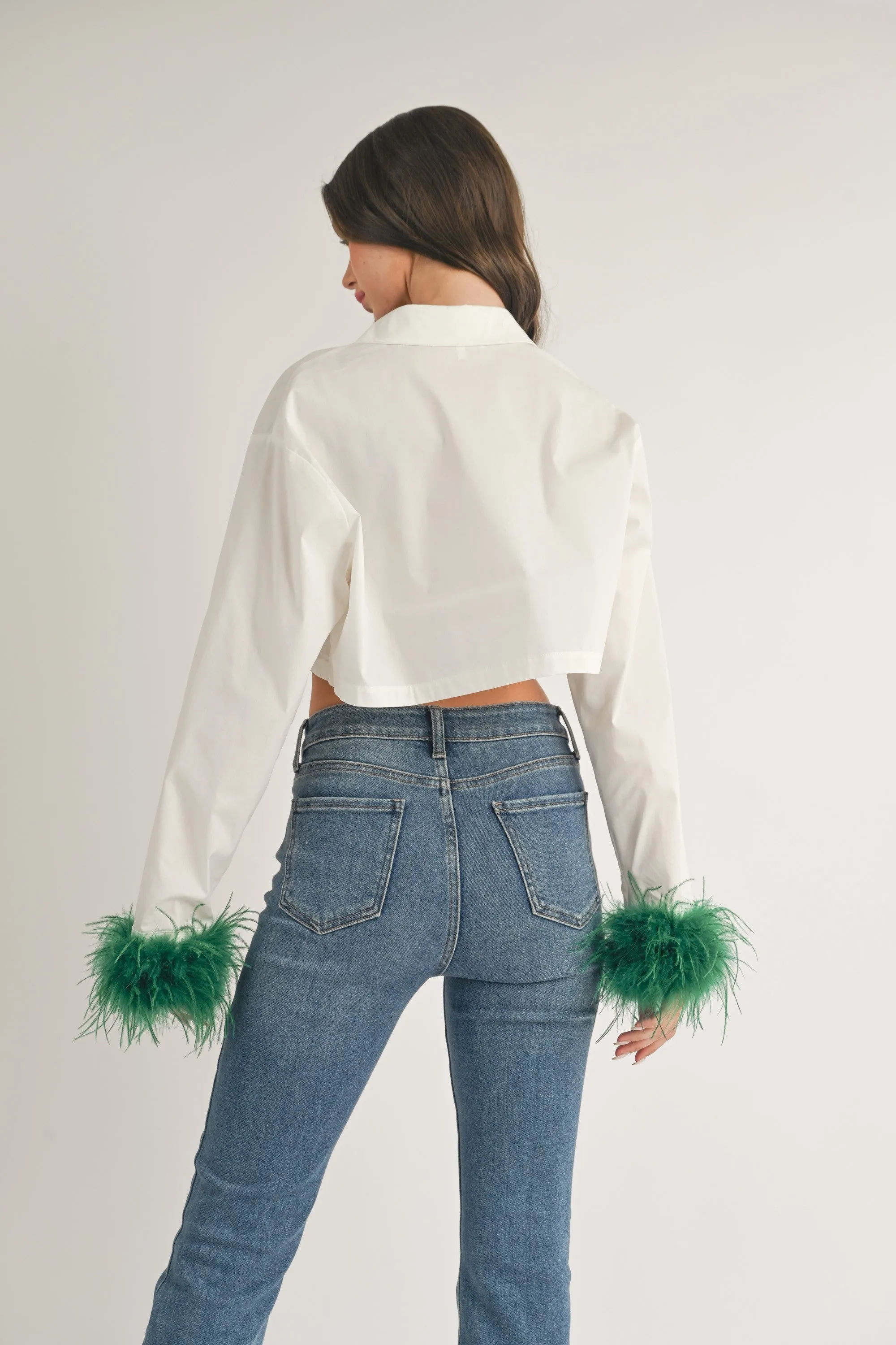 Green feather top