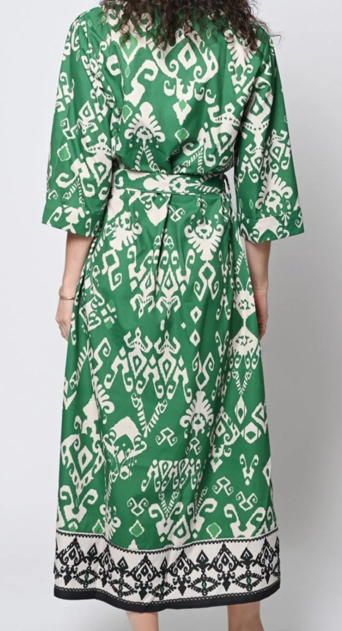 Green Print Dress Aria Brand