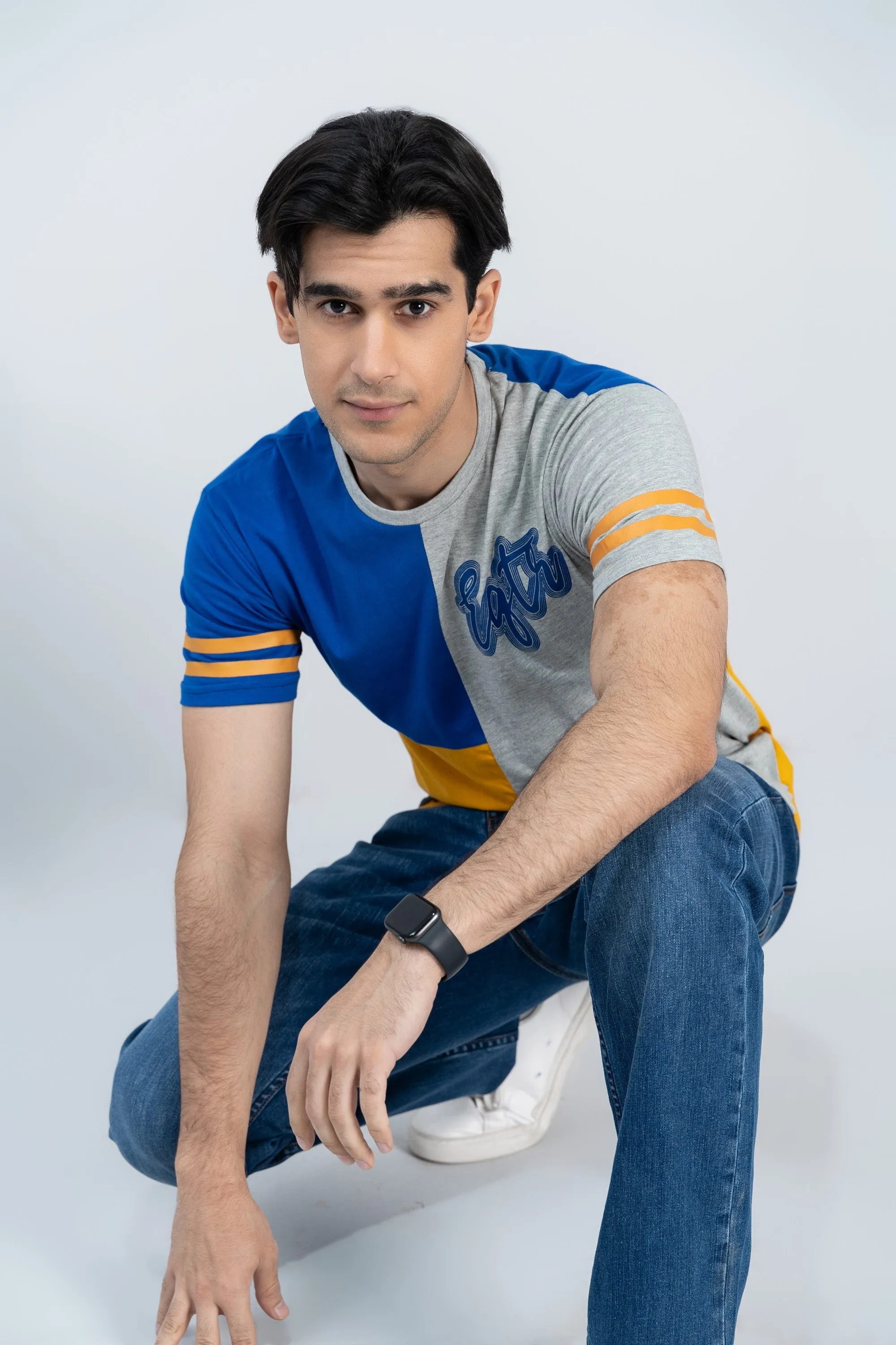 Grey-Blue-Yellow T-Shirt