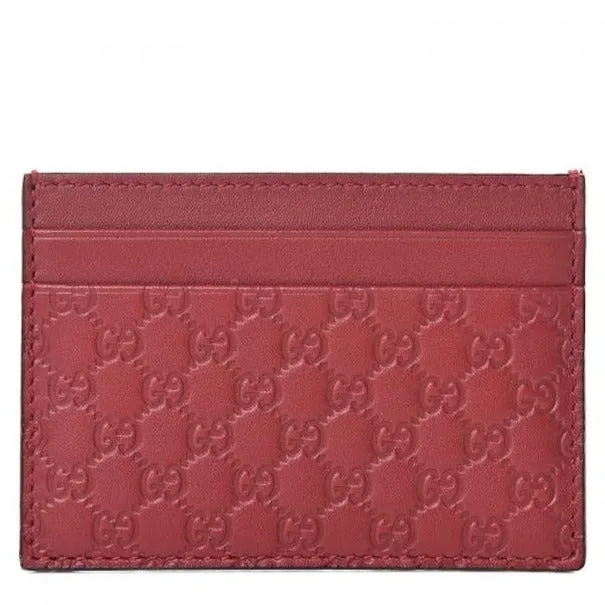 Gucci GG Microguccissima Cardholder Card Case in Red