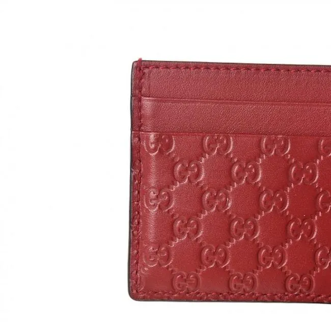 Gucci GG Microguccissima Cardholder Card Case in Red