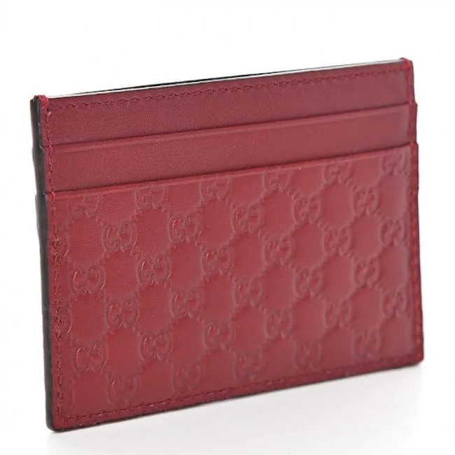 Gucci GG Microguccissima Cardholder Card Case in Red