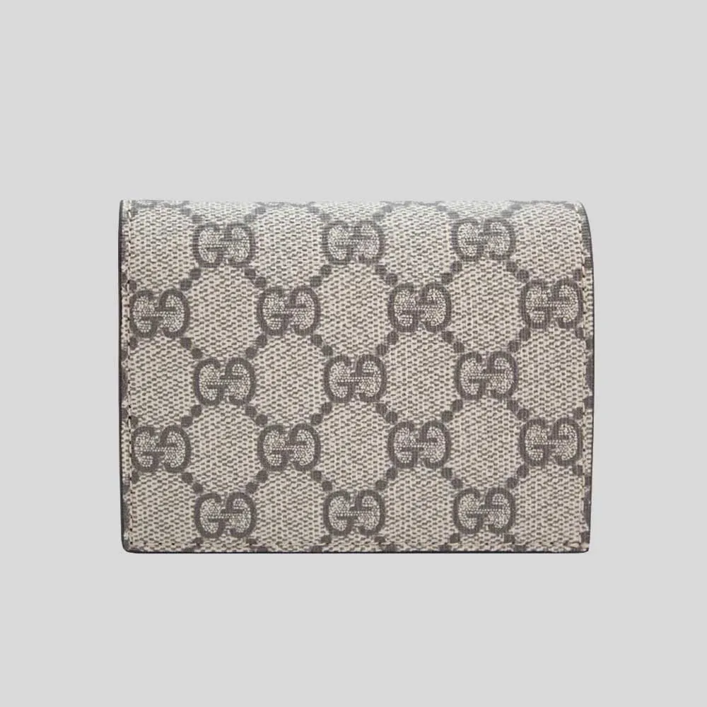 GUCCI GG Supreme Interlocking Women's Bifold Wallet Beige/Brown RB-779810