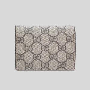 GUCCI GG Supreme Interlocking Women's Bifold Wallet Beige/Brown RB-779810
