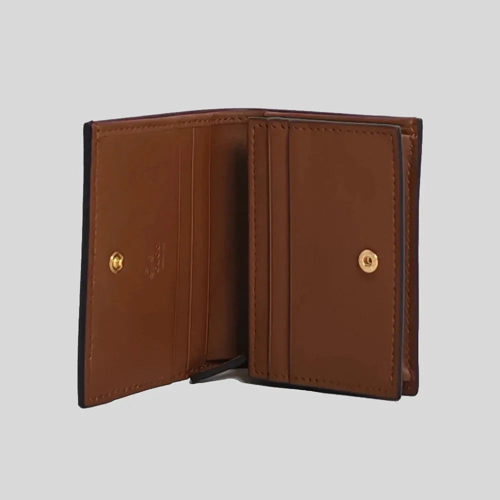 GUCCI GG Supreme Interlocking Women's Bifold Wallet Beige/Brown RB-779810