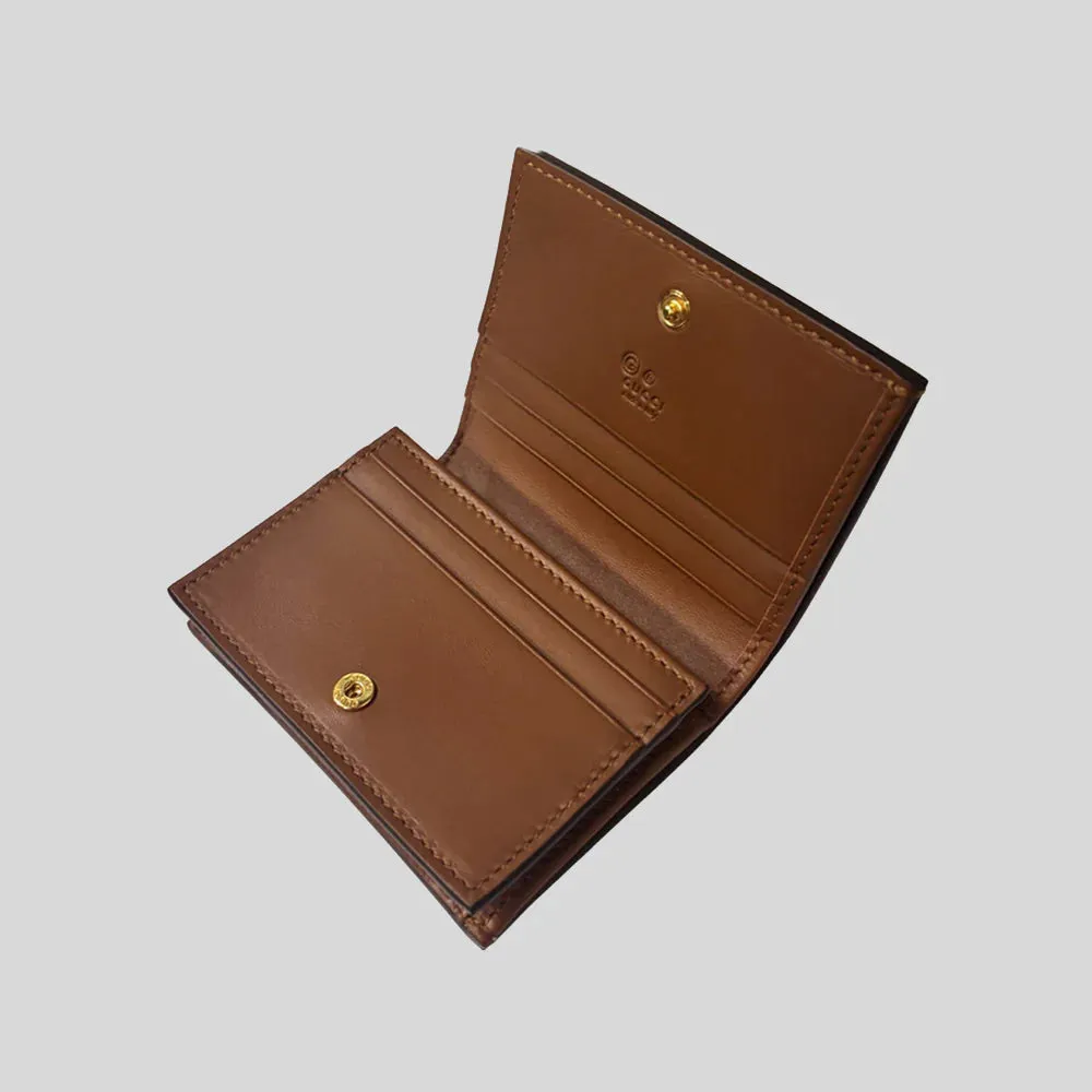 GUCCI GG Supreme Interlocking Women's Bifold Wallet Beige/Brown RB-779810