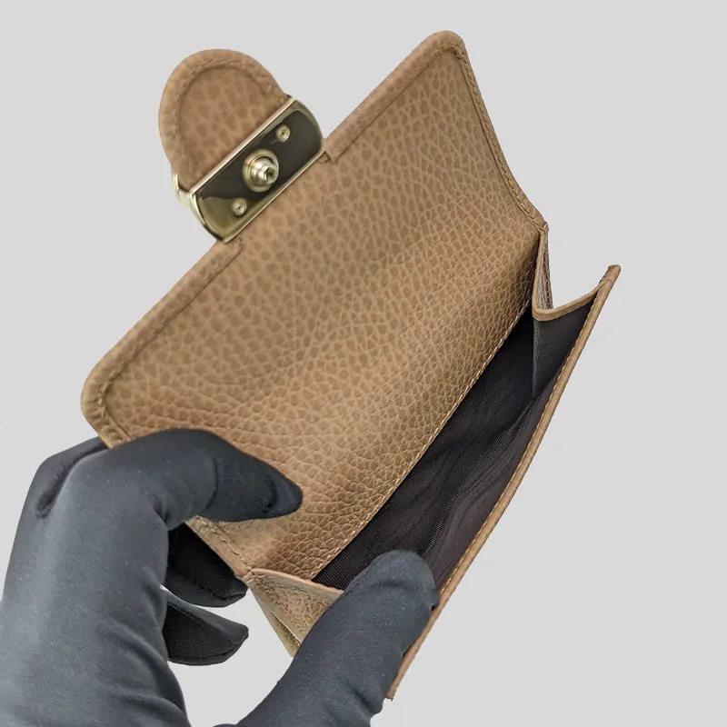 GUCCI Interlock GG Bifold Leather Wallet Beige RS-615525