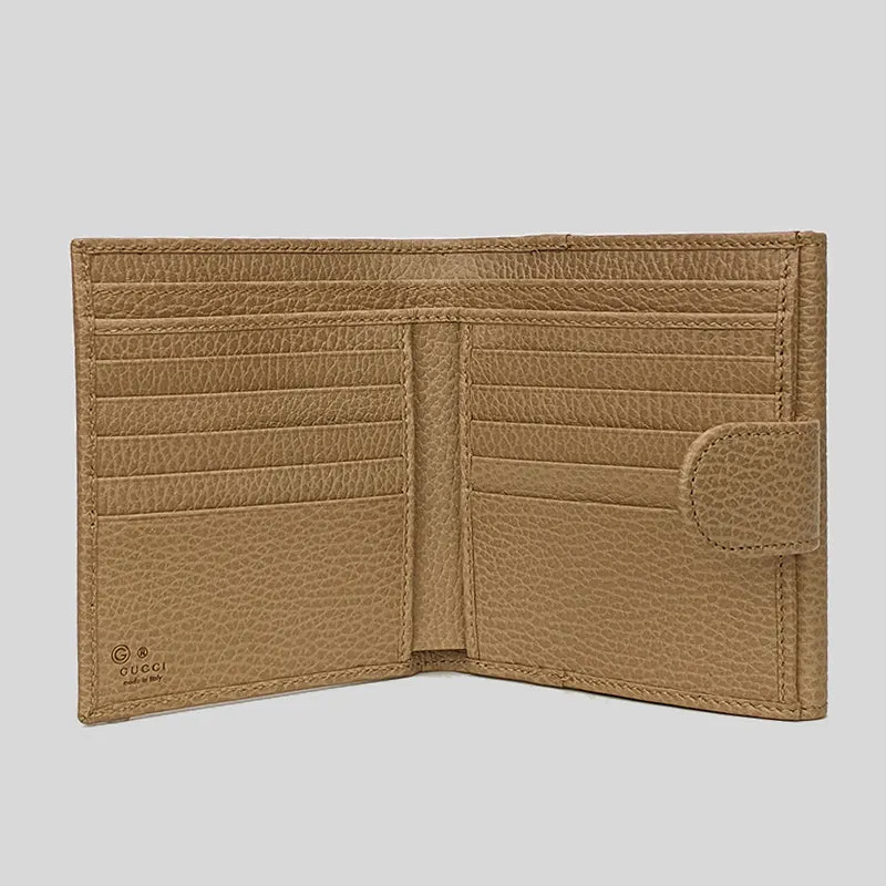GUCCI Interlock GG Bifold Leather Wallet Beige RS-615525