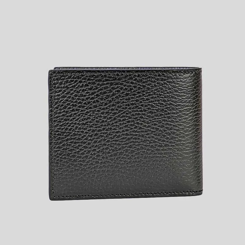 GUCCI Men's Leather Bifold Wallet With Interlock GG Logo Black RB-610464