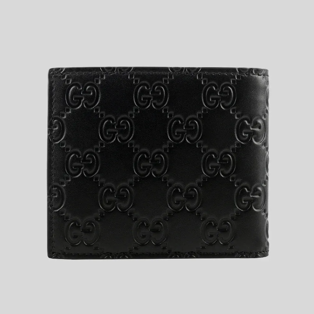 GUCCI Men's Signature GG Leather Bifold Wallet Black RB-779836