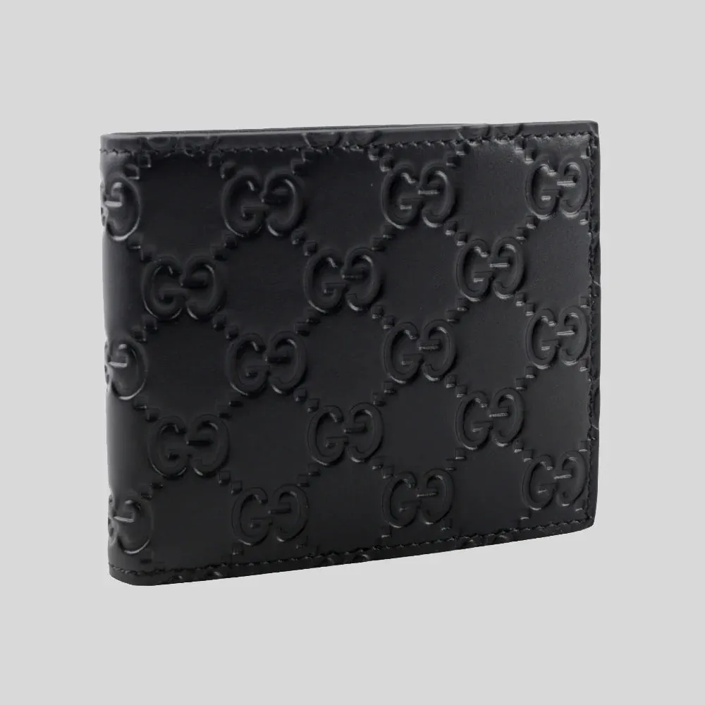 GUCCI Men's Signature GG Leather Bifold Wallet Black RB-779836
