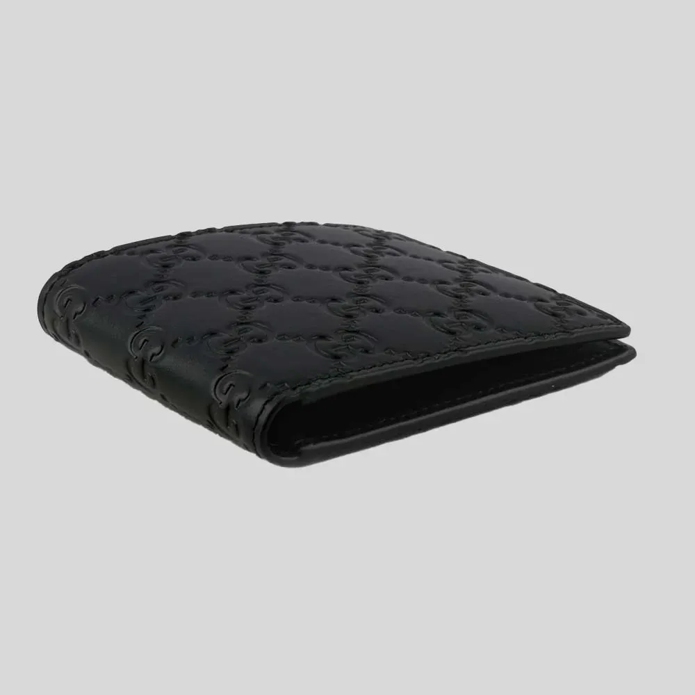 GUCCI Men's Signature GG Leather Bifold Wallet Black RB-779836