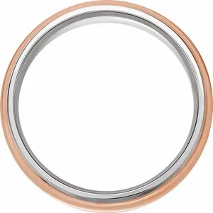 Half Round Band with Diamond Edge Inlay 57730 - 4 mm - 8 mm
